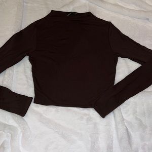 Naked wardrobe long sleeve crop top